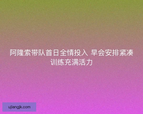 阿隆索带队首日全情投入 早会安排紧凑训练充满活力